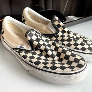 Vans checkered slip on used size 9 men